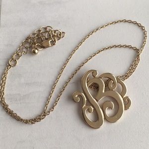 B monogram necklace